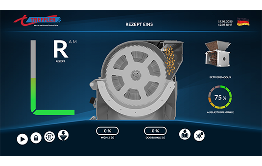 Treffler Mühlentechnik - Der Mühlomat mit Touch Display Rezeptur als Zusatzoption